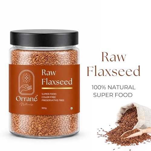 Image of Orrane Raw Flaxseed 900g Alsi Beej for Eating, Smoothies and Baking | High Omega 3, Fiber and Protein Rich Seeds, Gluten Free Superfood | Supports Heart Health, Digestion & Weight Management