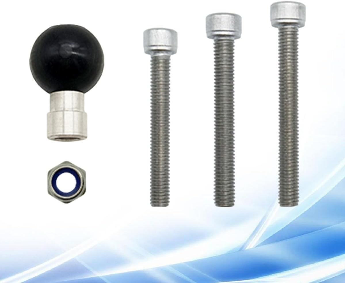 Phone Holder Adapter Ball Head Kit Replace Old or Broken with M8 Screw for Phone Support Adapter, Sturdy Aluminum Alloy and Rubber Material, for Mountain Bike and Car Mounting