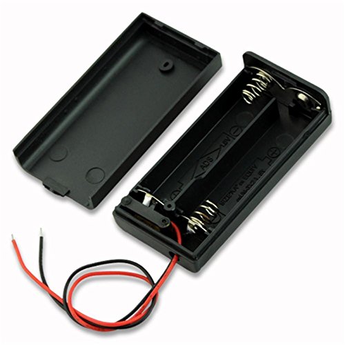 2X 2-AA Slots Battery Spring Clip 3V Holder Case Plastic with On/Off Switch Lid
