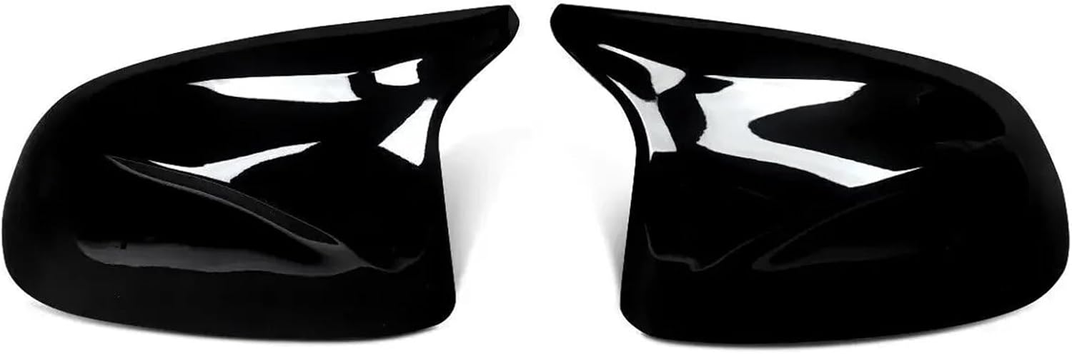 Kiyah Compatible For BMW X3 F25 X4 F26 X5 F15 X6 F16 2014-2018 Car Replacement Rearview Side Mirror Cover Wing Cap Exterior Door Case Trim Carbon (Color : Gloss Black)