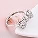 GYOEI Fashion 925 Sterling Silver Women's Bow-Knot Zircon Diamond Princess Engagement Wedding Band Crystal Hollow Ring HM245 (8)