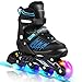 Caroma Patines en línea con 8 Ruedas LED Luminosas para Exteriores, Patines Ajustables de 4 tamaños para niños, Mujeres y Hombres (Azul, L(38-41))