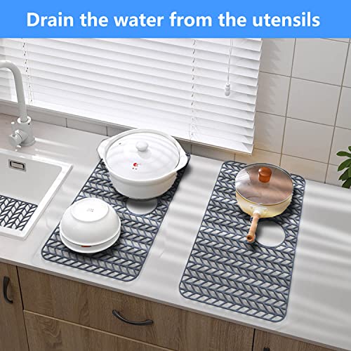 Silicone Sink Protectors For Kitchen, Jiubar 28.4''X 15.2'' Sink Mat Grid For Bottom Of Farmhouse Stainless Steel Porcelain Sink #TOP7