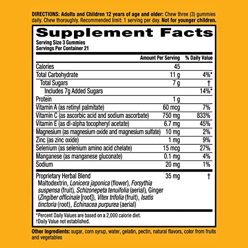 Airborne Vitamin C 750Mg (Per Serving) - Assorted Fruit Gummies (63 Count In A Bottle), Gluten-Free Immune Support Supplement With Vitamins C E, Selenium (Pack Of 2) #TOP2