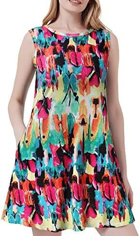 Scotamalone Summer Dresses for Women 2023 Beach Floral Tshirt Sun...