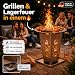 FireDesire Feuerkorb 80cm + Grillplatte + Ascheschale, Feuertonne, Feuerschale, Grilltonne, Ofen, Terassenofen, Grill, Feuersäule, Stahlkorb, Plancha, Gartenfeuer | Made in Germany
