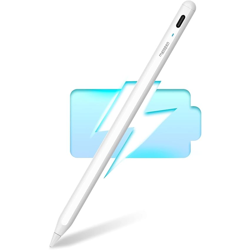 Immagine del prodotto Metapen Penna A8 Compatibile con Apple iPad (2018-2023), Ricarica Rapida, Sensibile all'Inclinazione & Stylus Pen, Compatibile con 6/7/8/9/10, Pro 11/12.9, Air 3/4/5, Mini 5/6