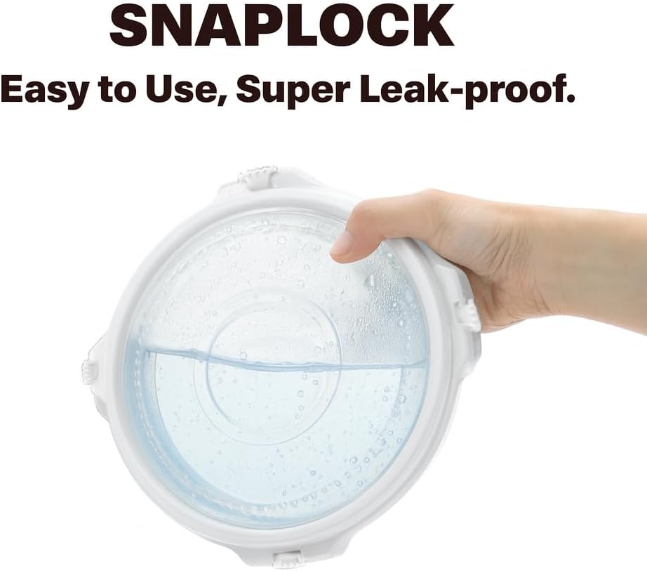 142 Oz Large Round Bowl with Leak Proof Lids, Stackable Meal Prep Container, Microwave Safe Bowls, Heavy Duty, Catering Food Storage, High Temparture Resistant, Soup Tureen, 10 Packs