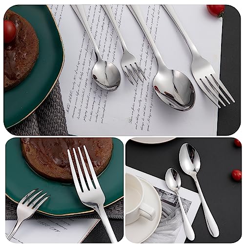 Image of HOKIPO Silverware Cutlery Set of 24 Pcs Stainless Steel Flatware Set, Mirror Finish with Gift Box (AR-4746-SLV)