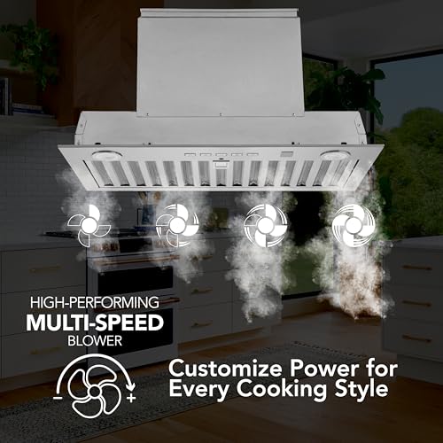 Image of Broan NuTone 21-Inch Custom Range Hood Power Pack Insert, w /SmartSense Auto Operation & Voice Control, Stainless Steel