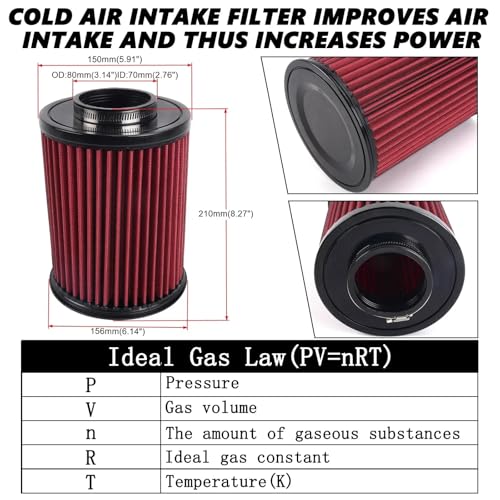 Filtre à air performance moto haut débit 70mm pour moteur Ford Focus E-2993