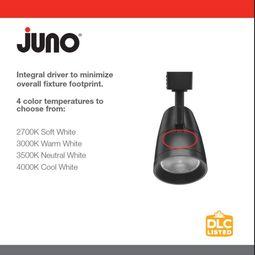 Juno Lighting R600L G2 3500K 80CRI PDIM FL BL Dimmable 9.5W LED Trac Head, 50W Equivalent, Black, Regular Flood gen 2