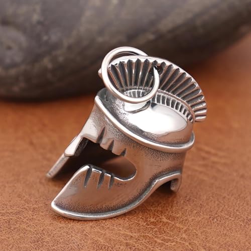 GKrtryDS Stainless Steel Odyssey Bell Pendant Trendy Charms Spartan Helmet Necklaces Hip Hop Rock Motorcycle Guardian Bell Jewelry - Image 2