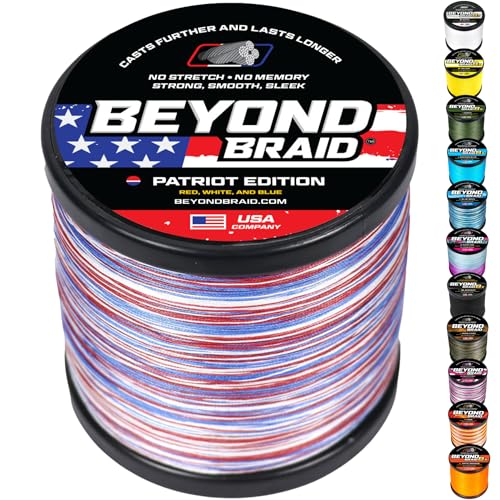 Image of Beyond Braid Braided Fishing Line -Super Strong - Abrasion Resistant - No Stretch -Blue Camo, Moss Camo, White, Green, Pink, Blue, 4 Strand 8 Strand