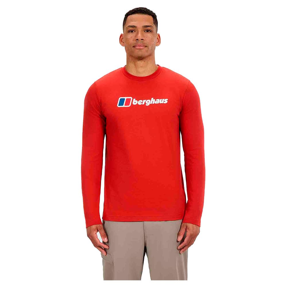 Berghaus Men's Big Logo T-Shirt | 100% Cotton Non-Technical T-Shirt, Orange, XL