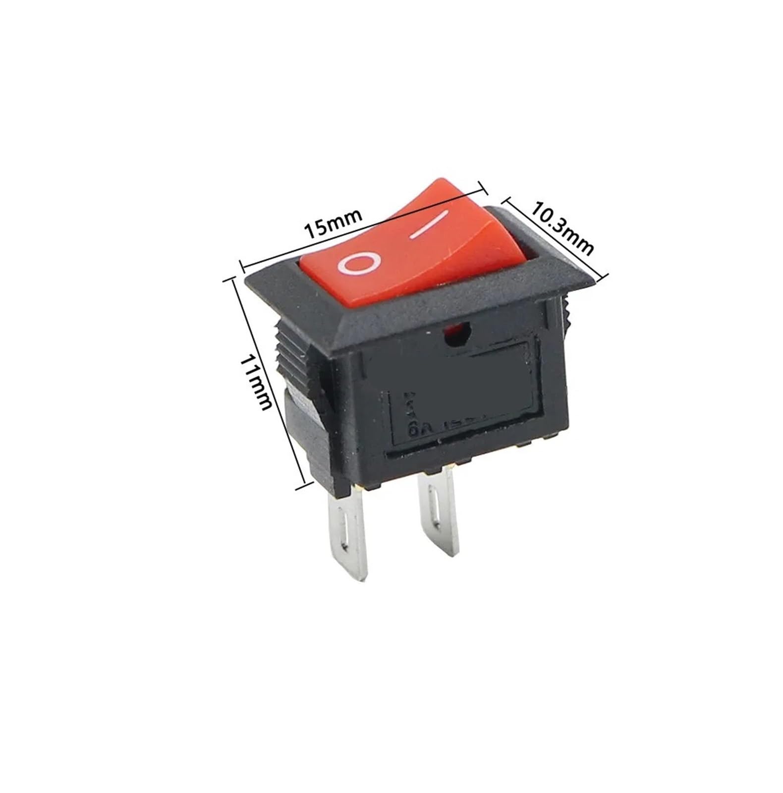 KCD11-101 Interruptor De Botón Pulsador 3A/250V 10 * 15 Mm 2 Pin ON/Off SPST Basculante(10pcs Black)