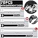 70pcs Cable Ties Reusable Black and White Wire Ties Cable Management Cord Ties Reusable for Electronics Hook and Loop Cable Ties for Computer 4 6 8 Inch