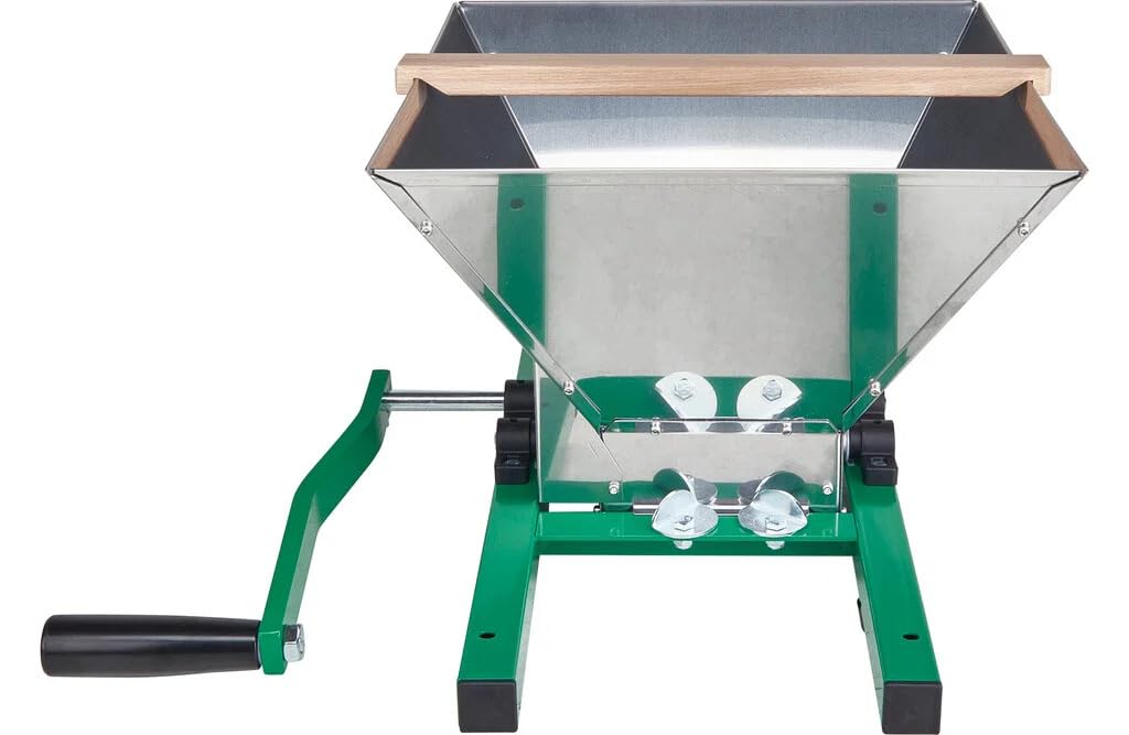P. Lindberg 7 L manuelle Obstmühle, Apfelzerkleinerer aus Edelstahl | Tragbare Obstmühle mit Handkurbel für Äpfel, Birnen, Trauben & Beeren, ideal für die Herstellung von Apfelwein, Saft & Wein