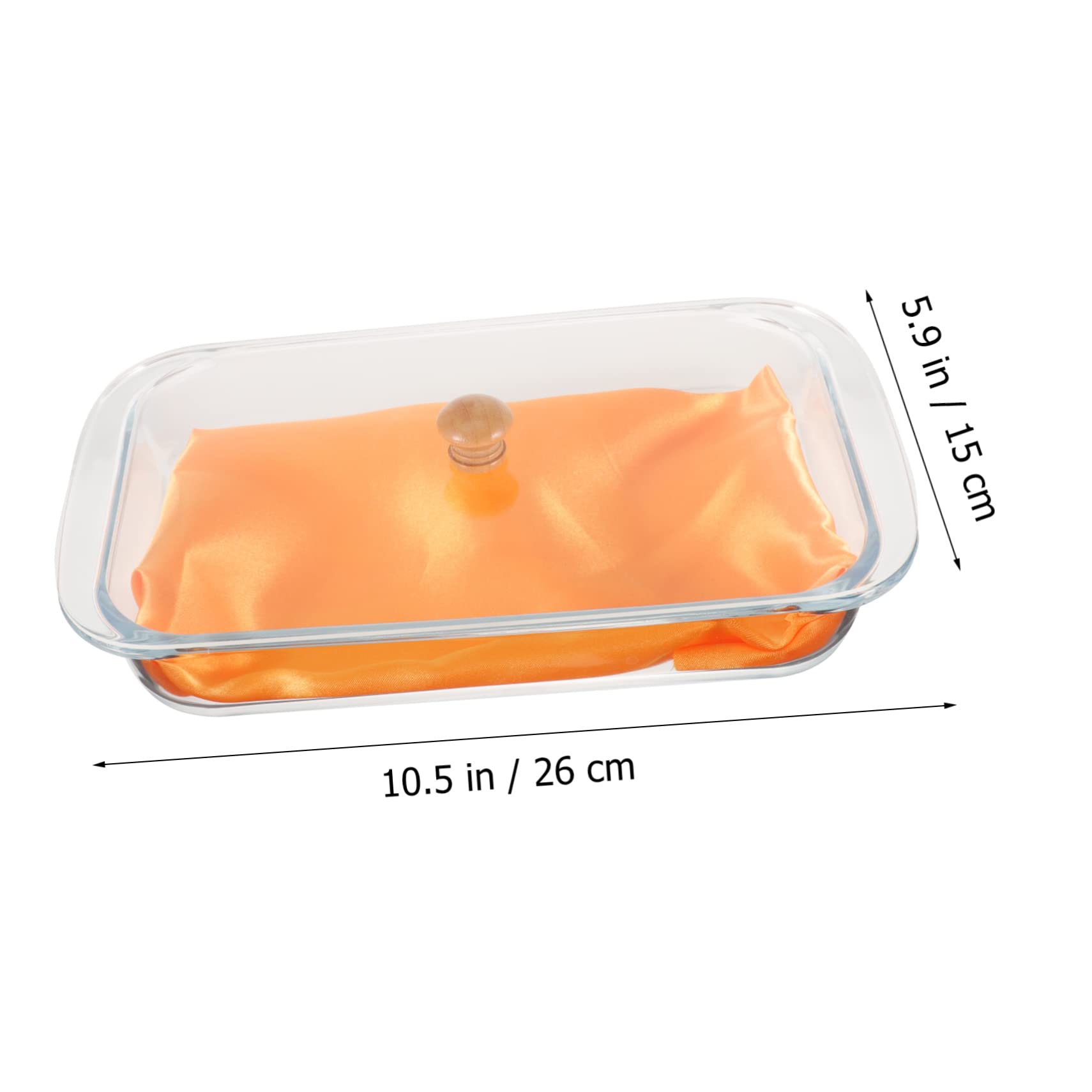1 zestaw Szkło Lidded Tray Do Dekoracji Prostokątny Talerz Przekąski i Owoce z Pokrywką Idealny Do Domu i Restauracji z Żeń Szeniem i Żółtą Serwetą