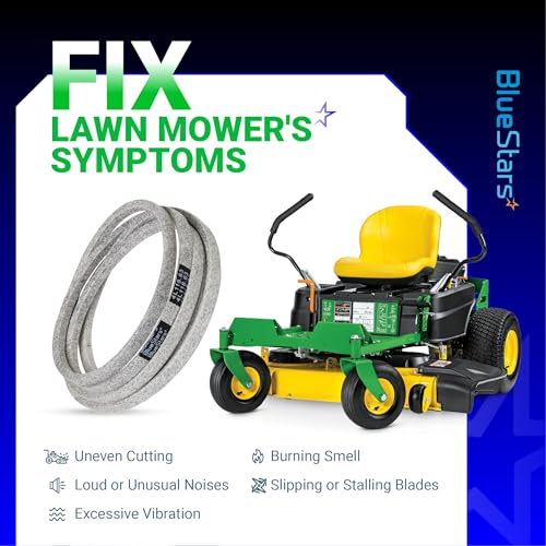 Image of BlueStars GX25628 Mower Deck Belt | Aramid Cord | 0.5'' x 118.63'' | Deck Belt - Fits for 42 inch Mower Deck J-Deere Z335E Z345M Z345R Z315E Z335M Z320M Z320R ZTrak Zero-Turn Z300 Series