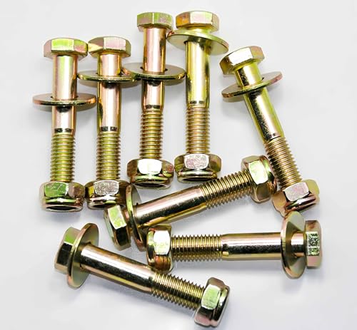 Image of 3 /8 inch x 2-1 /2 inch Hex Head Bolt by Color Galvanization with Ny lon Lock nut and Large Size Washer Assortment Kit,Alloy Steel,Grade 5.(8pcs Pack),by Metalsuberg.