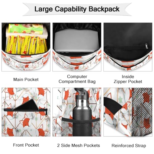 Sac à dos pour ordinateur portable Fox marbré contre le désordre - 3