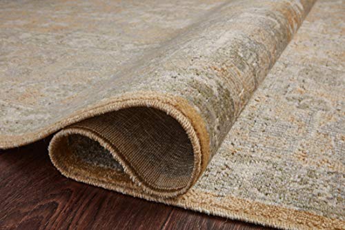 Chris Loves Julia X Loloi Rosemarie Collection Roe-01 Gold / Sand 10'-0" X 14'-0" Area Rug #TOP7