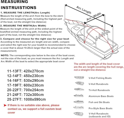Bâche bateau remorquable 14-16FT housse de protection Oxford 210D