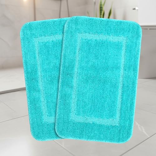 Image of Saral Home - Good Morning Mat, Soft, Anti-Skid, Washable, Water Absorbent, Quick Drying, All time usable Bathmat /Doormat /Runner. Slip-Resistant Backing for Everyday Safety.(Mint. 40x60-2PC)
