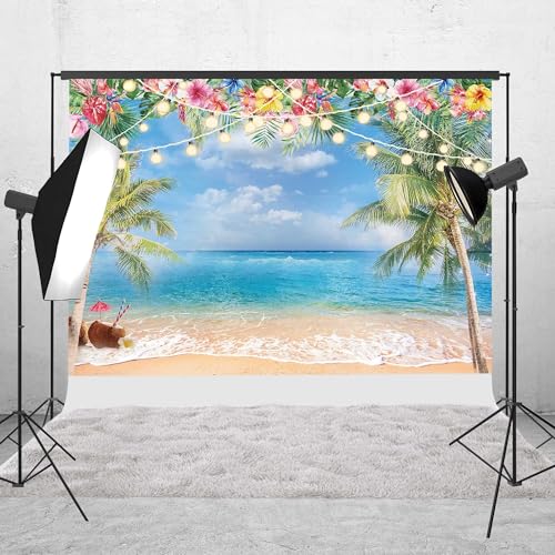 Fondo fotográfico playa hawaiana 7x5 pies miniatura 5