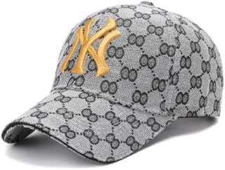 قبعة ان واي (رمادي وذهبي)