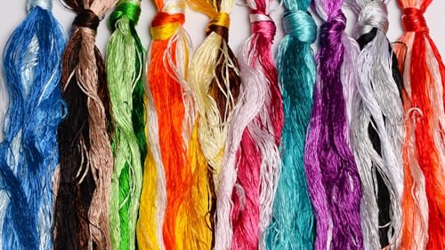 Image of 100% Mulberry Silk Embroidery Thread 100 Colors 22m Each (S100) | China Handmade Embroidery Silk Art Thread Jewelry Making Cross Stitch Floss Needlepoint DIY Gift Sewing Kits