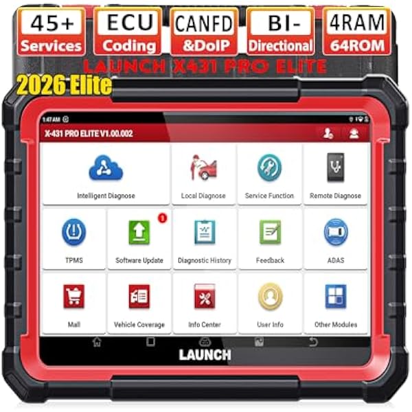 2026 LAUNCH X431 PRO Elite Launch Narzędzie diagnostyczne, Dwukierunkowy czytnik kodów obd2,kodowanie online ECU, pełna diagnostyka systemu,45+ Reset Service,CANFD DOIP,FCA, z 2-letnią aktualizacją