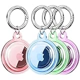 【4枚セット】Airtag ケース 防水、DDJ AirTagキーホルダー、環境に優しい素材TPU製、犬の首輪、荷物、鍵用エアタグケース、全身傷防止保護/AirTag専用ケース (4色)