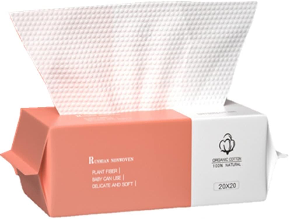 Cotton Facial Dry Wipes 100 Count, Deeply Cleansing Disposable Face Towel Cotton Tissue, Multi-Purpose for Skin Care, Facial Tissue for Cleansing, Skincare and Makeup Remover,Make-up Wipes,