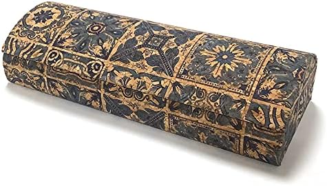 Longjet Glasses Case Hard Shell, Cork Eye Glass Carry Box, for Eyeglass and Sunglasses (Blue Flower)