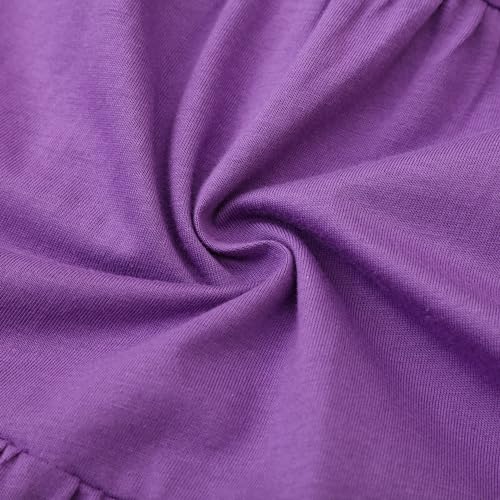 Image of Girl Long Sleeve Dress Ruffle Rainbow Color Block Cotton Casual Tiered Pleated Twirly Dress
