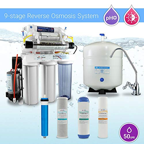 Max Water 9 Stage Reverse Osmosis System/RO Water Filtration System Under Sink RO