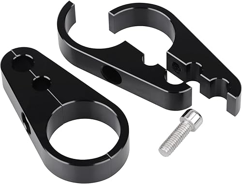 Miniatura 9 de Abrazadera de línea de freno para manubrio de motocicleta de 1 14 pulgadas, color negro, para Harley Dyna Softail Touring Road King Street Electra