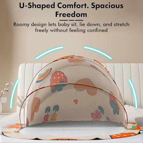 Image of StarAndDaisy Baby Mosquito net for Baby 0-12 Months for Infants, Toddlers Safe Baby, Breathable mesh-Mosquito Net for Baby's Peaceful Sleep, Baby Sleeping pod - Rainbow Print