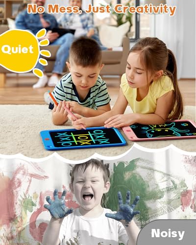 Bravokids Tableta de Escritura y Dibujo LCD 10 Pulgadas, Pizarra Magica Infantil, Juguetes Educativos Regalo de Cumpleaños para Niños 3 4 5 6 7 8 9 10 Años (Azul y Naranja) - imagen 5