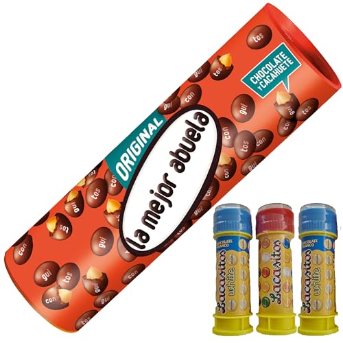 Conguitos Megatubo 1,2 KG-La mejor abuela + 3 POMPEROS LACASITOS