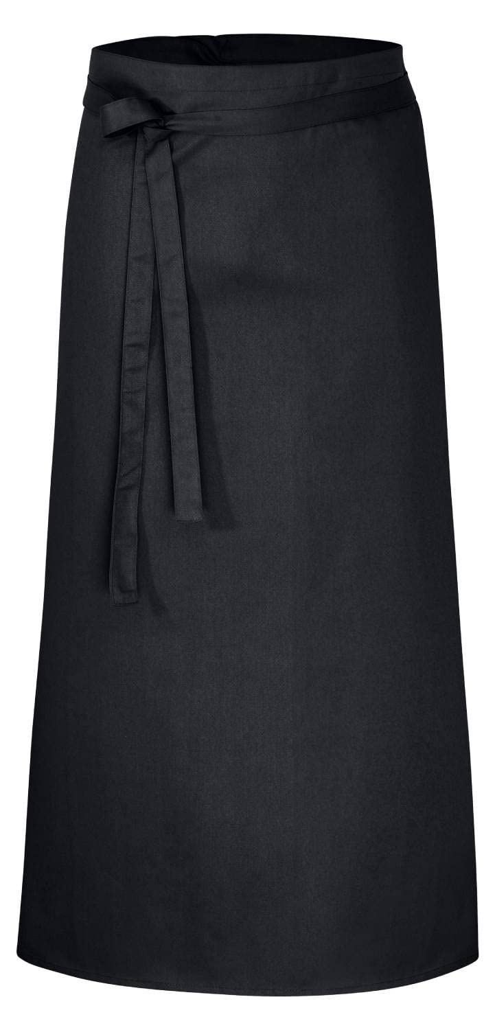 DESERMO - Juego de 5 Delantales de 100 cm x 100 cm (Largo x Ancho), Delantal Profesional Mujer y Hombre, Mezcla innovadora de algodón y poliéster, Color Negro