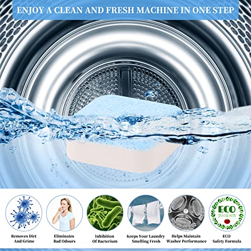 Washing Machine Cleaner Tablets - 48 Pack for Front and Top Loader Machines