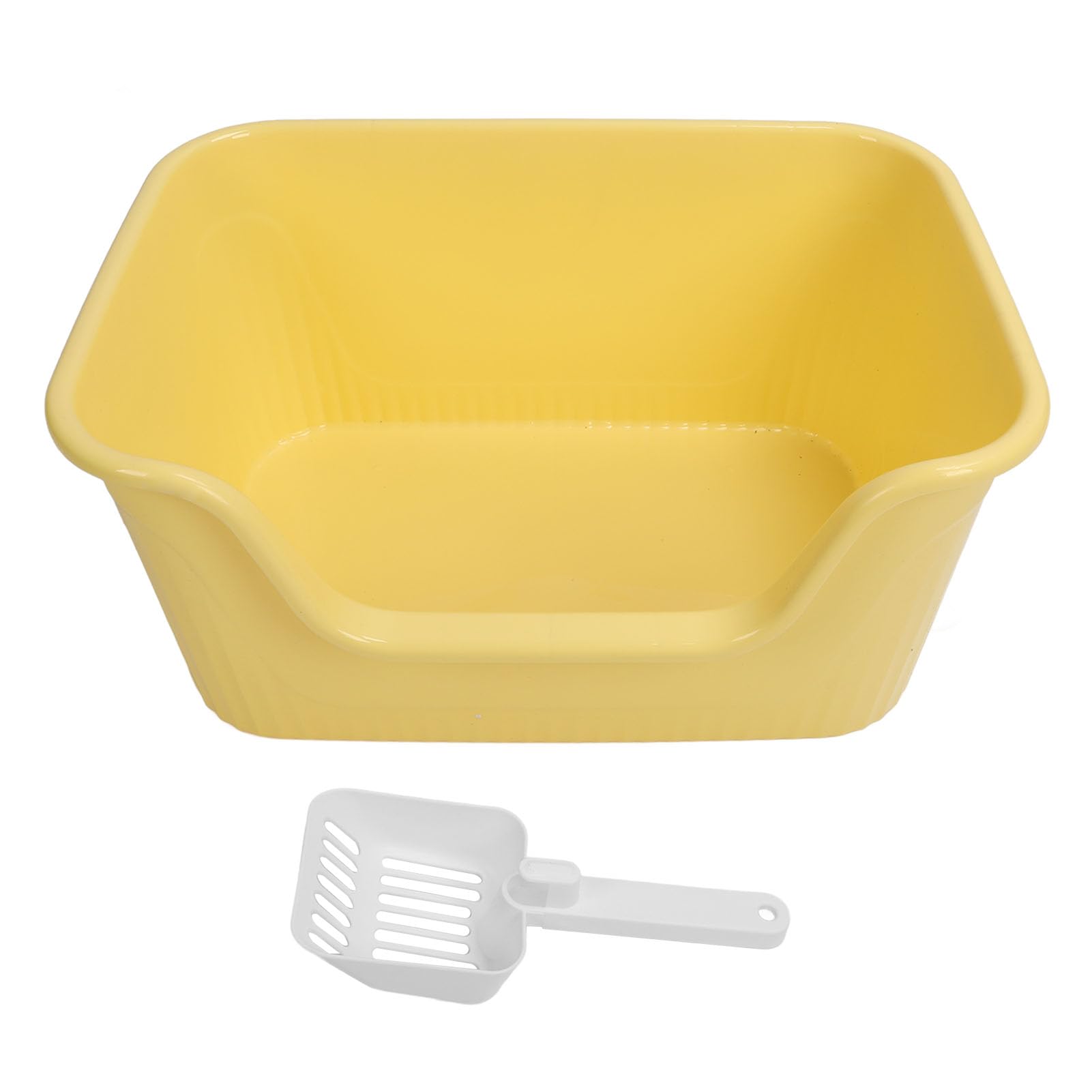 Generic Duża, Odporna na Rozpryskiwanie Kuweta dla Kota, Wysokie Boki dla Dużych Kotów, łatwe w Czyszczeniu, Stylowy Wygląd Właścicieli Kotów, 21,65 X 15,35 X 10,63 Cala (YELLOW)