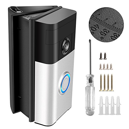 Doorbell Angle Mount for Ring First Generation, Shinmax Adjustable 25-50 Degree Adapter Mounting