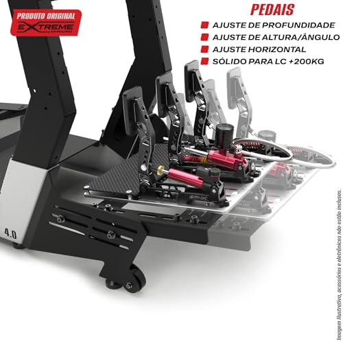 Cockpit Suporte para Volante 4.0 Plus P1 Branco Simulador Extreme Simracing
