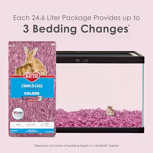 Kaytee Clean & Cozy Colors, Small Animal Bedding with Extreme Odor Control, Plum, 24.6 Liters - Image 3
