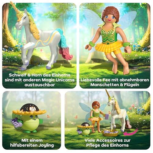 PLAYMOBIL | Magic Unicorns | Sammeleinhorn Regenbogenblume mit Fee | Fantasievolles Spielset für Einhornfans… – Ansicht 4