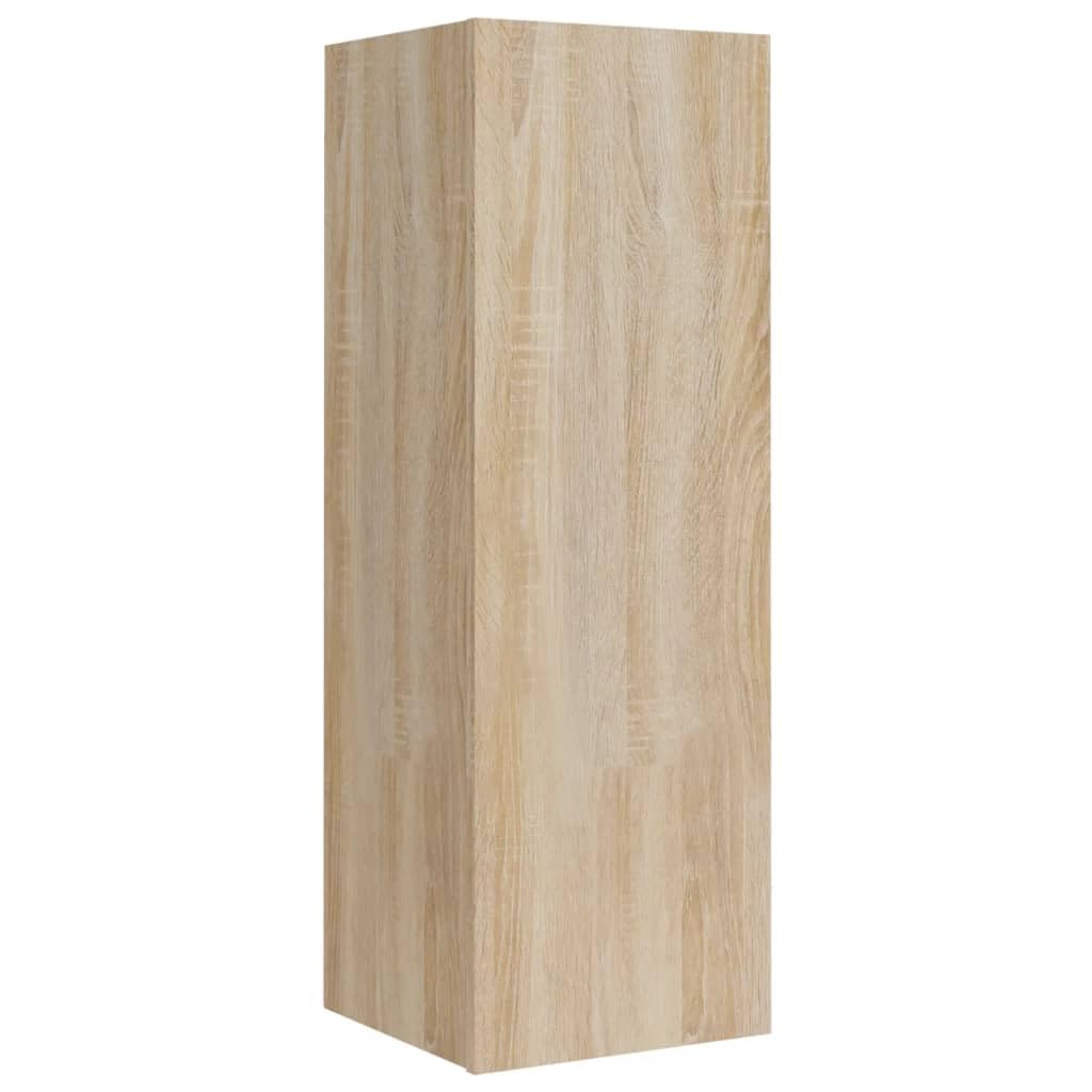 Sonoma - Juego de 5 tablas bajas para TV, madera de roble, montaje en pared, 80 x 30 x 30 cm, diseño moderno, para salón, dormitorio, pasillo
